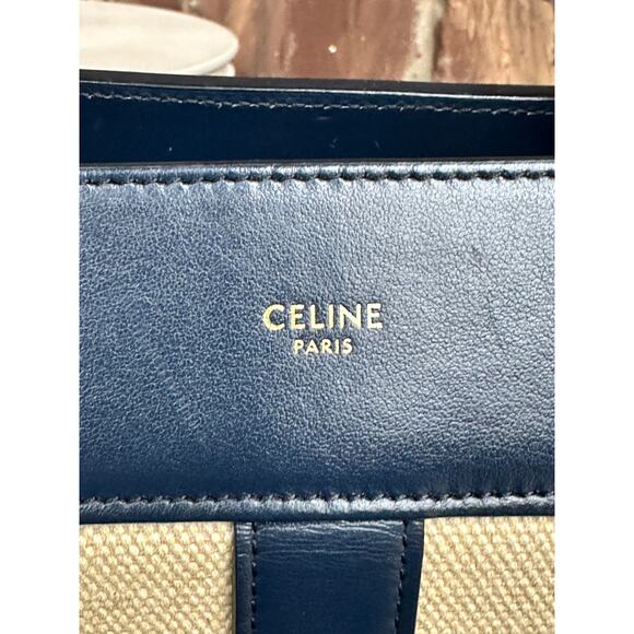 Celine Cabas de France Tote Canvas with Leather Small 43681 - Picture 9 of 14